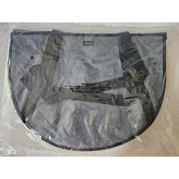 Thirty One 31 Round Utility Tote Bag Double Strap Denim Distressed - Picture 2 of 4